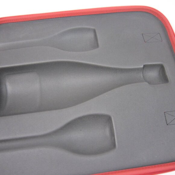 Piper Heidsieck Champagne Hard Shell Bottle And 2 Glasses Red Travel Case Only - Picture 7 of 13